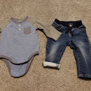 Baby Gap Jeans and Onesie Boys Size 6-12 Months